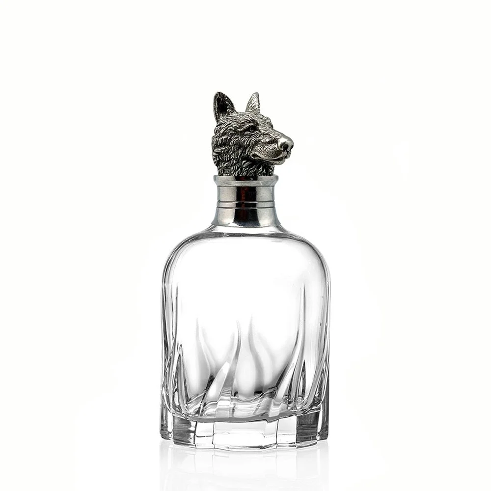 Menagerie Modern Style Lead-Free Crystal Whiskey Decanter - Wolf